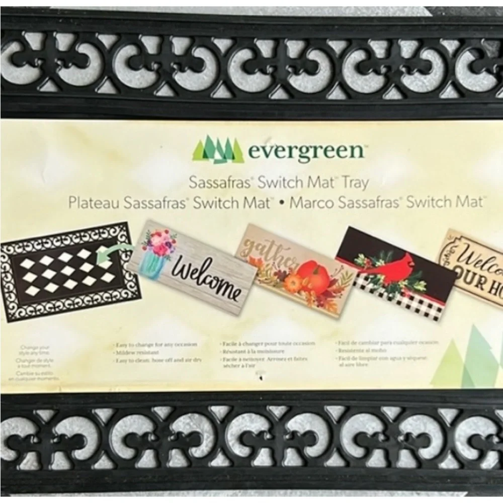 SASSAFRAS Evergreen Switch Mat Rug SNOWMAN SNUGGLES Insert Only Christmas